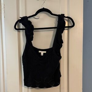Chelsea & Violet Black Crochet Crop Top